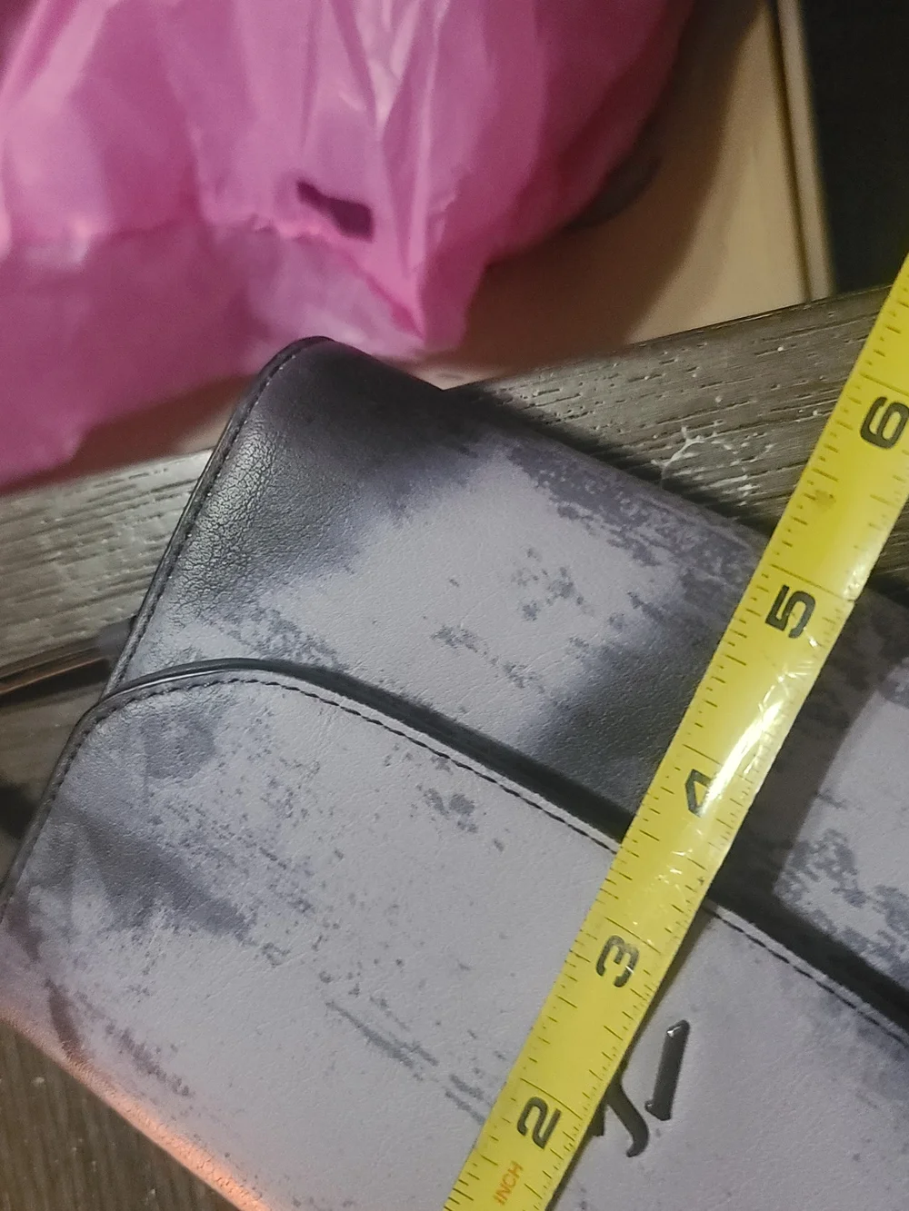 Simply Vera Wang Gray Purple Marbled Envelope Purse with Crossbody Strap - Picture 4 of 4